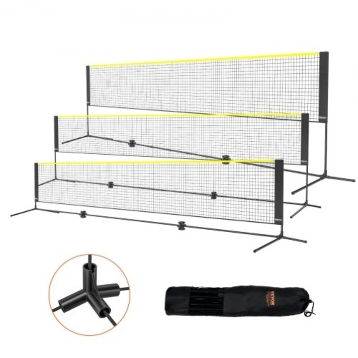 Fileuri sportive VEVOR, set badminton si pickleball, 17ft (5,18 m), cu baza si geanta de transport