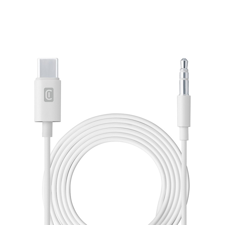 Cablu de date, CELLULAR LINE, Kalodio Echou Type-C/3,5mm Aux, 1m, alb