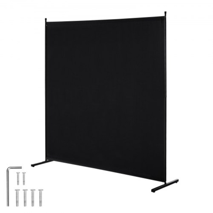 Perete despartitor VEVOR, 6FT (1,83 m), mono panel, color negru