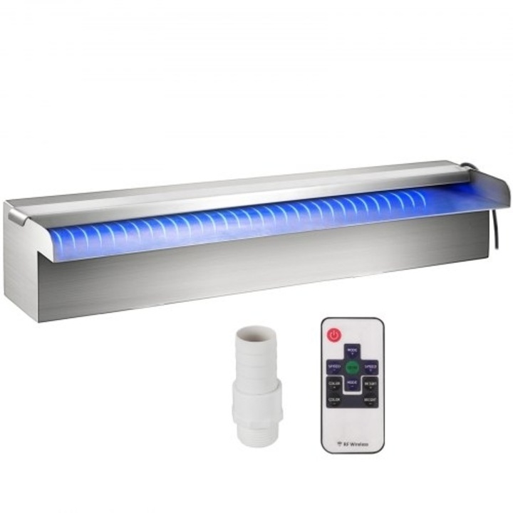 Accesorii piscina, VEVOR, katarraktes LED, inox, 30x11,5x8 cm