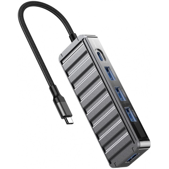 Hub USB 5 in 1, XO, 4x USB 3.0, 1x TYPE-C