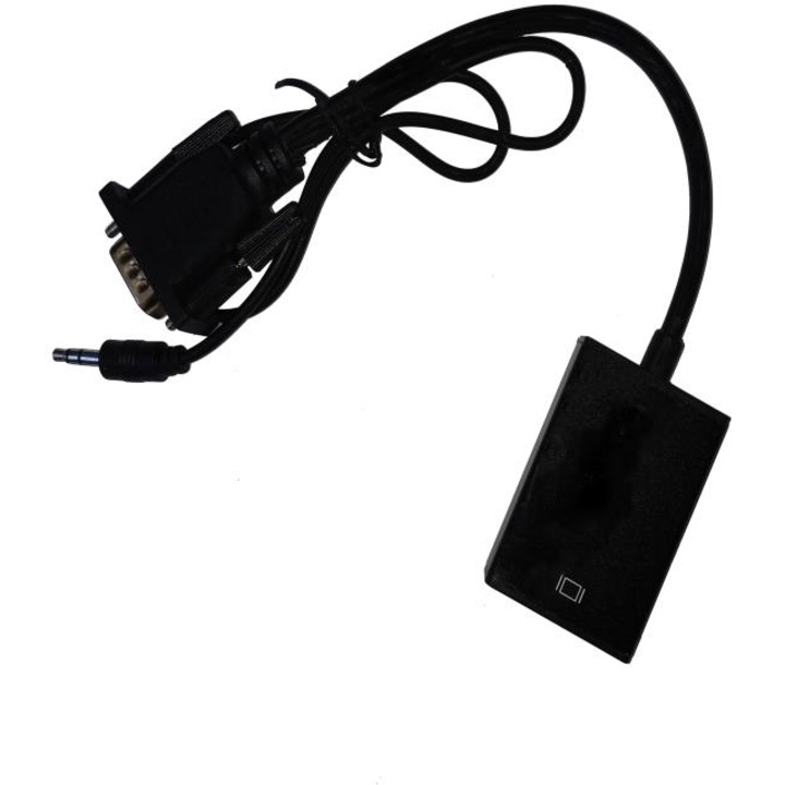 Adaptor VGA masculin la HDMI feminin cu audio si alimentare USB, NG