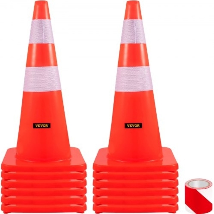 VEVOR biztonsági kúpok, 71,1 cm, PVC, narancssárga