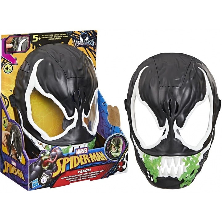 Masca copii Hasbro Marvel: Spider-Man - Venom Versus, stralucire in intuneric