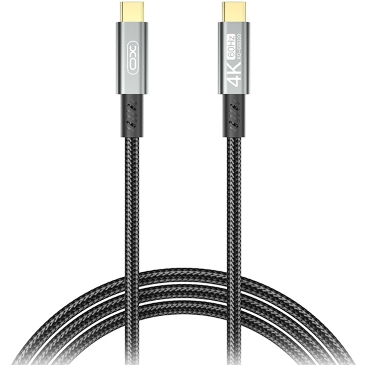 Cablu de date XO GB020 Type-C, 1.00m, negru