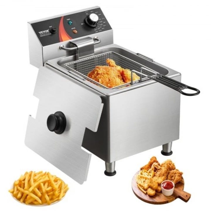 Friteuza fara ulei N'oveen AF5050, 2 compartimente, 1700W, negru, 46,6x25x41,1cm