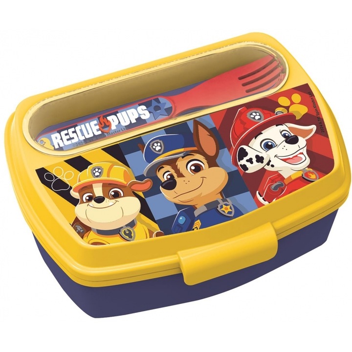 Кутия за храна, Stor, Paw Patrol Boy Rescue Pups, с прибори, 81609