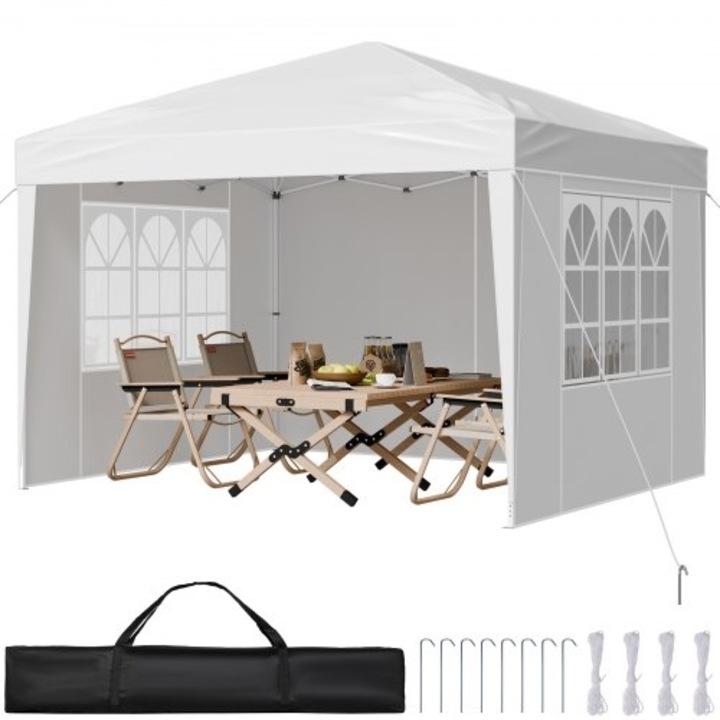 Pavilion gradina VEVOR 10x10FT (3,05x3,05m) cu 3 pereti laterali si 2 feronerie
