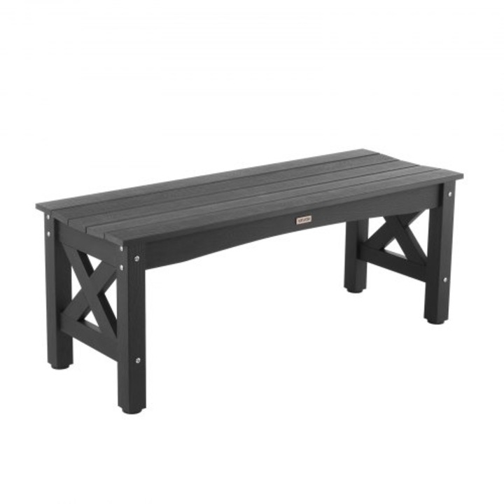 Banca de exterior VEVOR 113cm, plastic, 272kg, negru