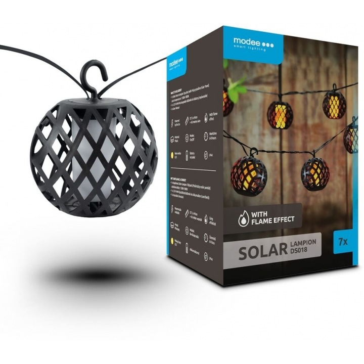 Lampa solara Modee Lighting, LED, cu efect de flacara