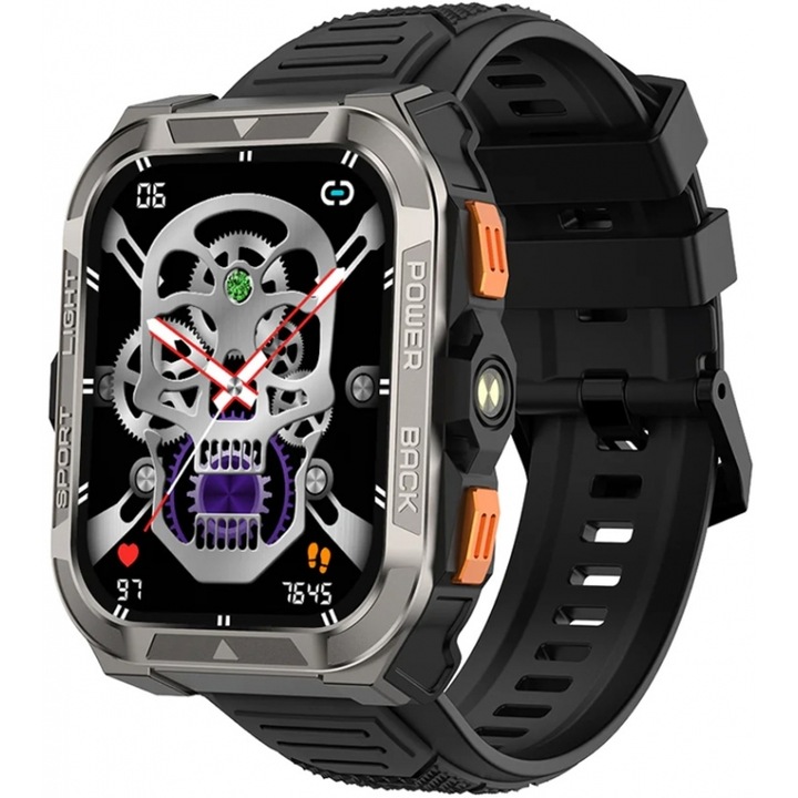 Ceas inteligent Blackview BT5.3, multitasking, negru, W80PRO-B