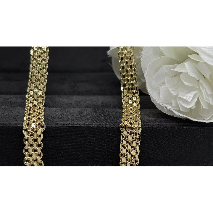 Lantisor unisex CMJEWERLY, otel, placat cu aur, design atemporal, 45cm