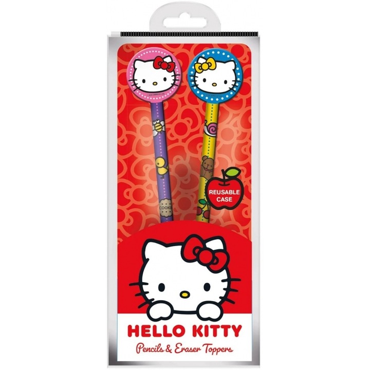 Set de 2 creioane Hello Kitty - varfuri pentru creioane si radere