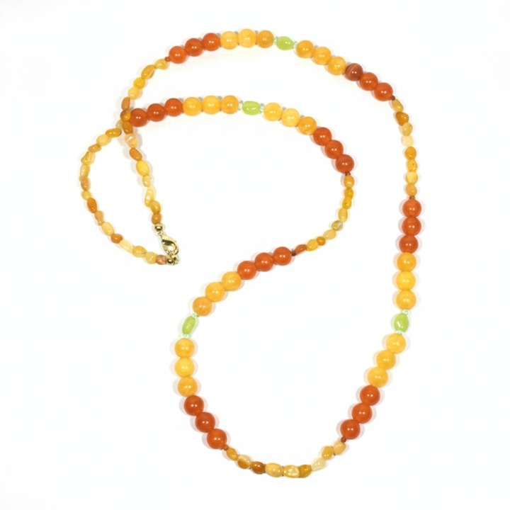 Colier pietre semipretioase jad agat handmade 75cm