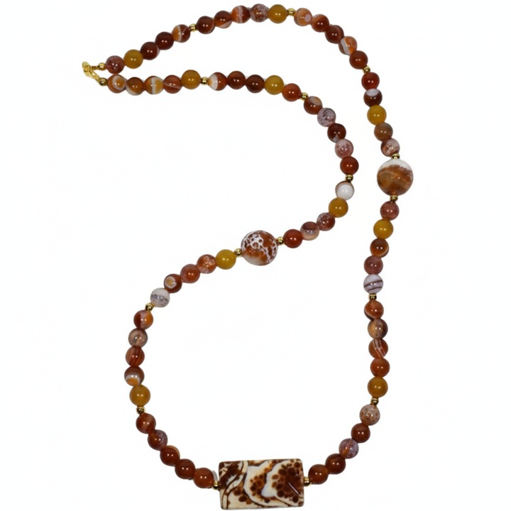 Colier agat crab, 65cm