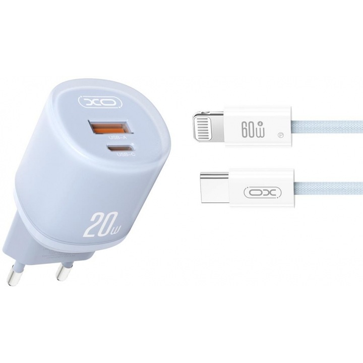 Incarcator telefon XO L144 PHORTISTES 20W, 2 iesiri, multicolor