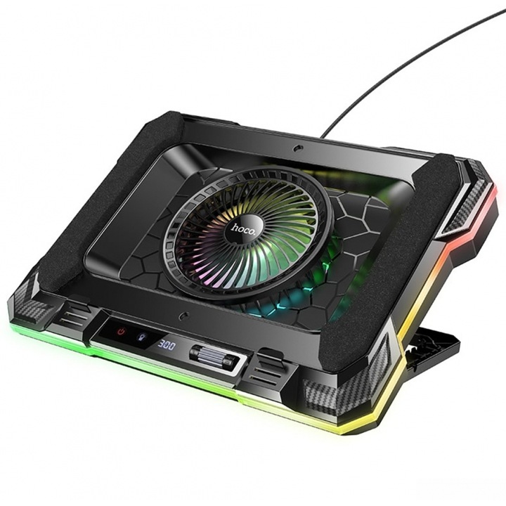 Racitor laptop Hoco DH20 Mauro RGB, 2200Rpm, suport, pentru laptopuri pana la 19"