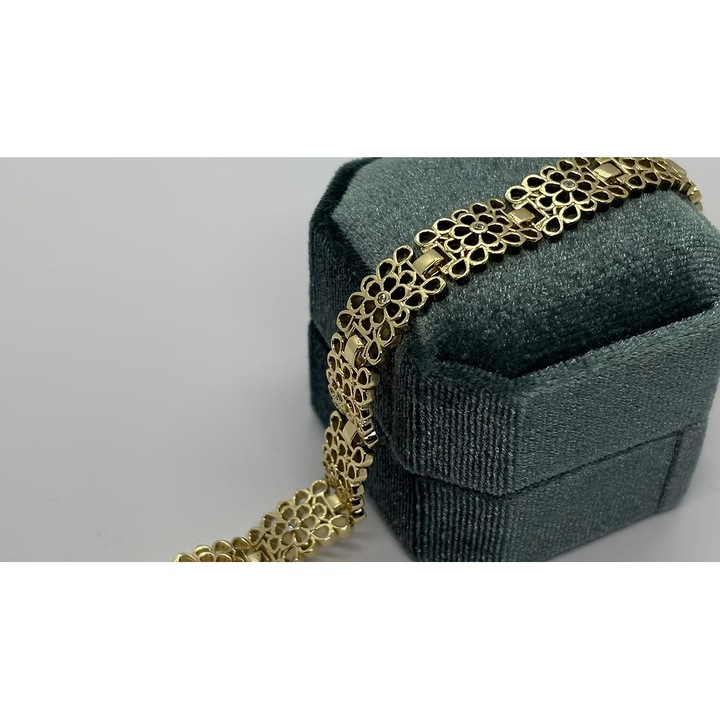 Bratara aurie placata 14K, design modern, eleganta, dimensiune ajustabila