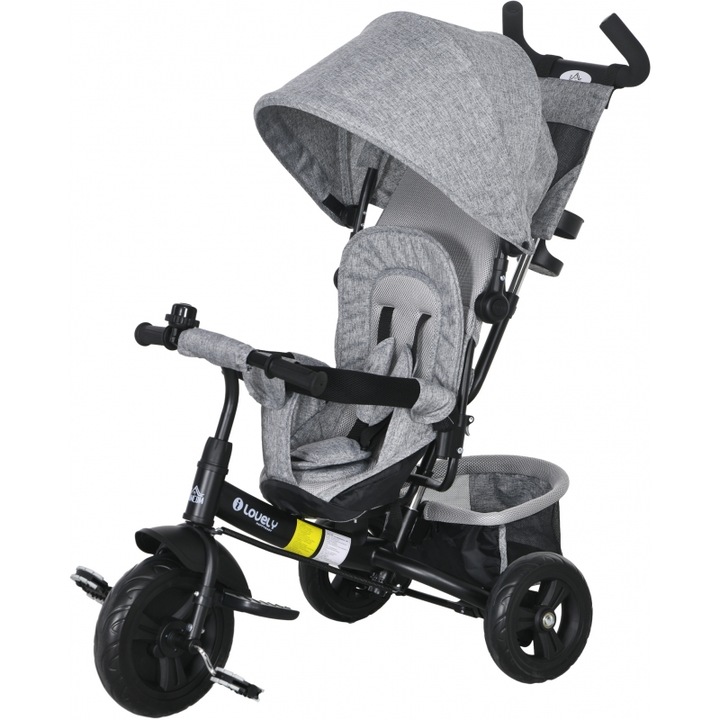 Tricicleta HOMCOM, multicolor, 3 roti, metalica