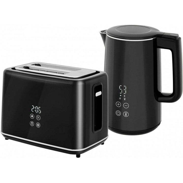 Fierbator electric de calatorie, mini fierbator portabil, 4 setari de temperatura, otel inoxidabil 316, fierbere rapida a apei cu oprire automata si protectie la fierbere fara apa, 450 ml, negru