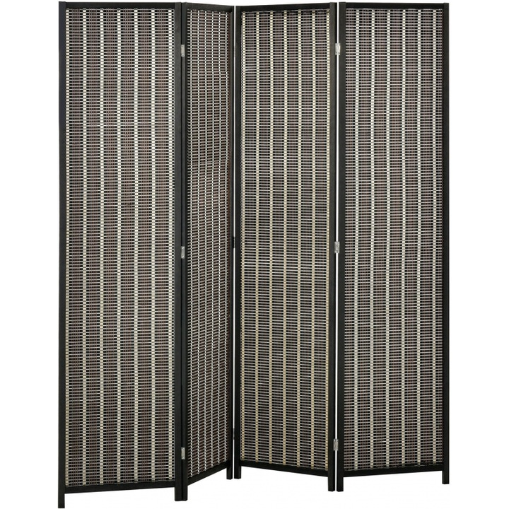 Perete despartitor HOMCOM, 180x180cm, lemn de pin, maro/negru