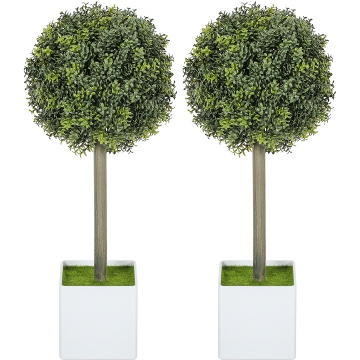 Set 2 Plante Artificiale HOMCOM, 45cm, Multicolor