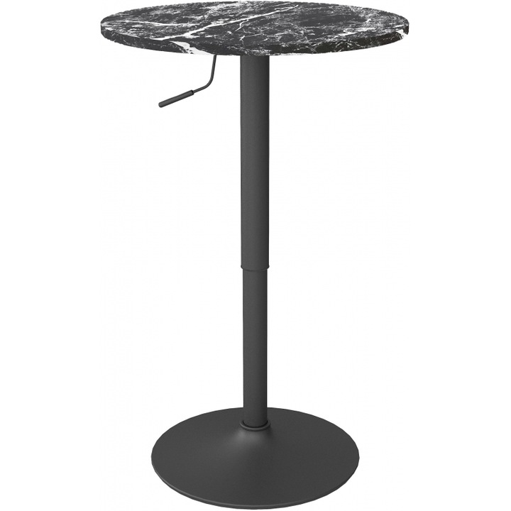 Masa HOMCOM pentru 2 persoane, inaltime reglabila, aspect marmorat, 60x60x68-93,5 cm