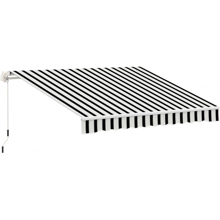 Umbra gradina, Outsunny, 3,95x2,45x3,50m, albastru+alb, cu manivela