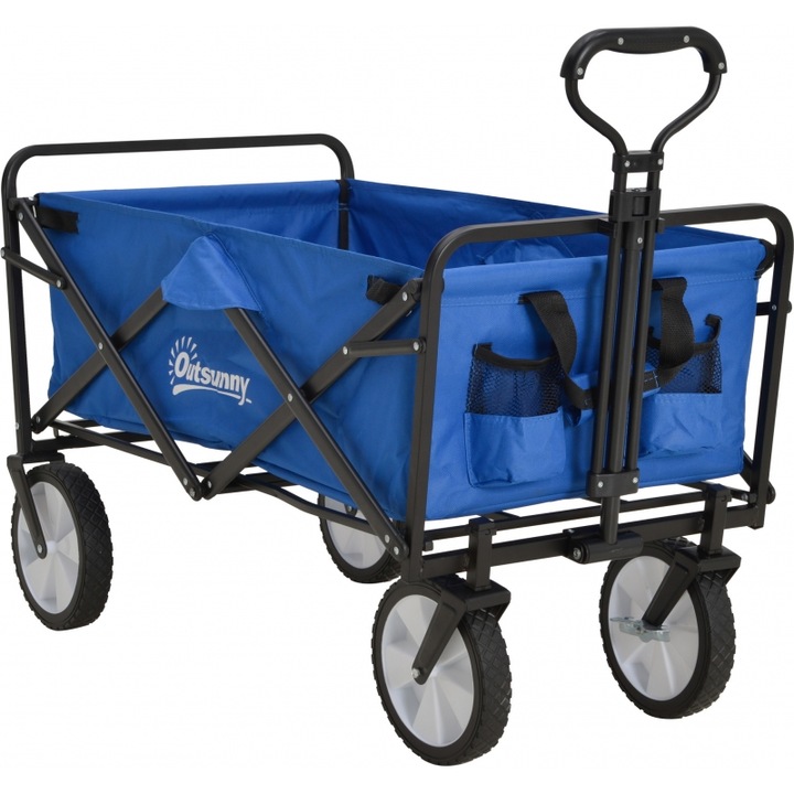 Carucior de transport Outsunny, 68 kg, pentru plaja, cu roti duble