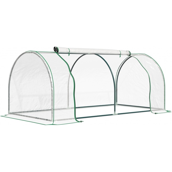 Sere si solarii, Outsunny, Thermokepio me Porta, 200x100x80cm, Prasino