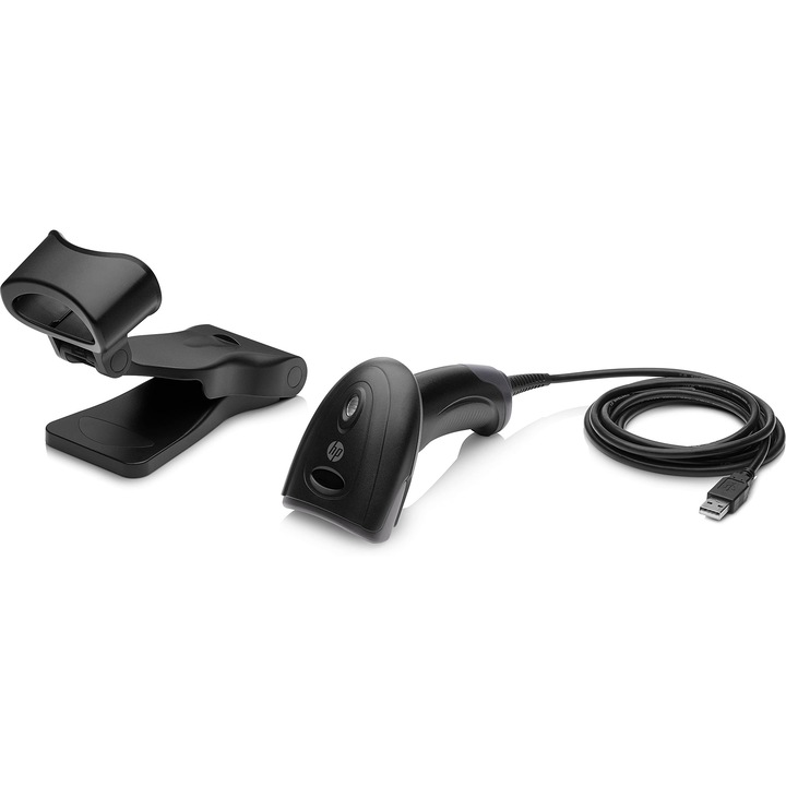 Cititor coduri de bare HP, tehnologie laser și imager, 1D și 2D, conectivitate USB, compact
