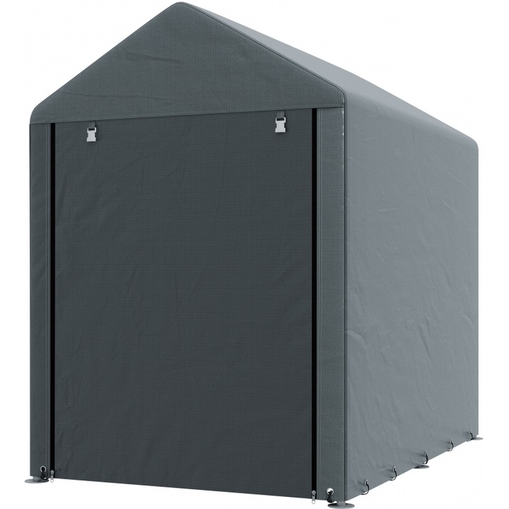 Casuta de gradina, Outsunny, 1,2x1,8x1,6m, metalica, neagra