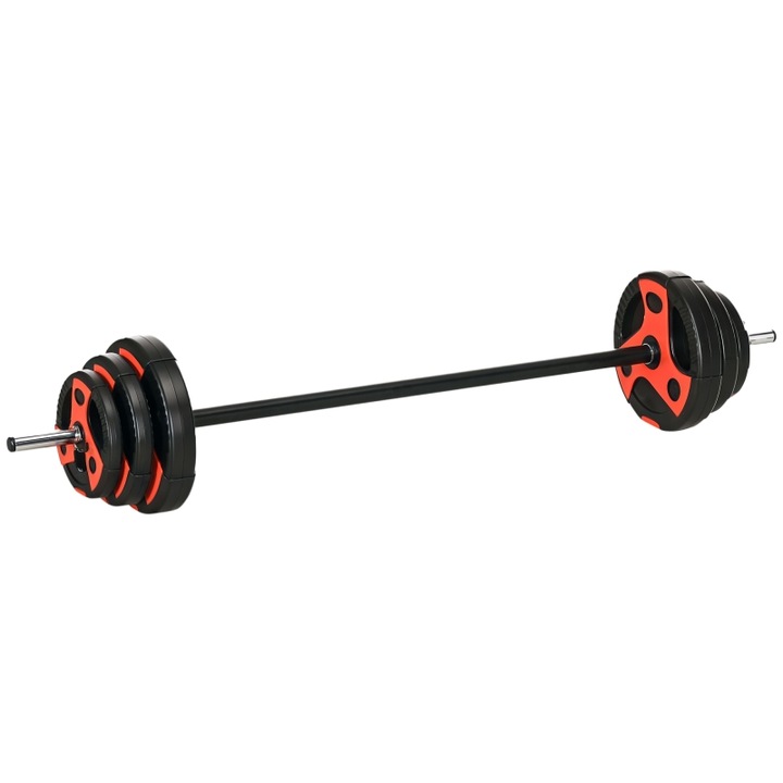 Set haltere SPORTNOW 20 kg, 6 discuri, 2 x 5kg, 2 x 2,5kg, 2 x 1,25kg, multicolor