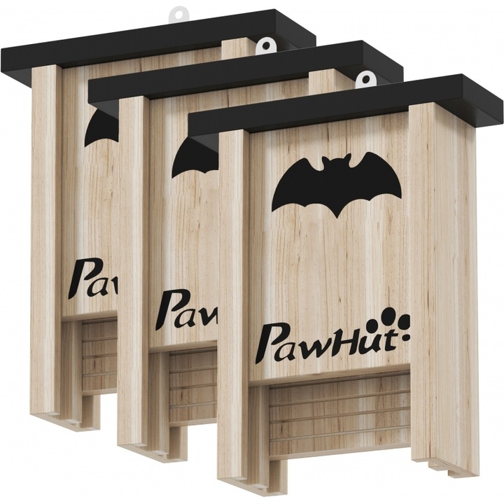 Set 3 casute pentru lilieci PawHut