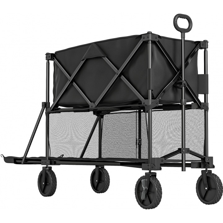 Carucior de transport Outsunny, 200 kg, capacitate 369,5 litri, culoare maro