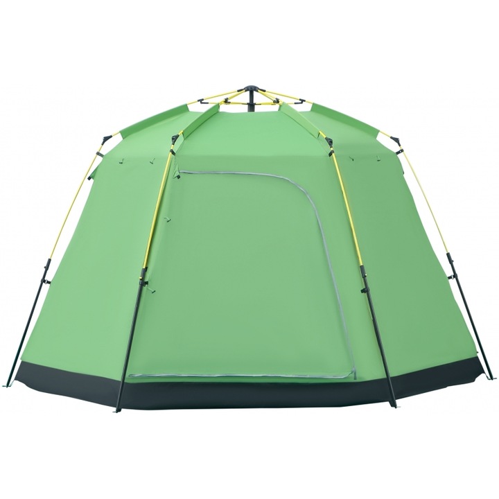 Cort camping Outsunny 6 persoane, 2000mm, verde, 320x320x180cm