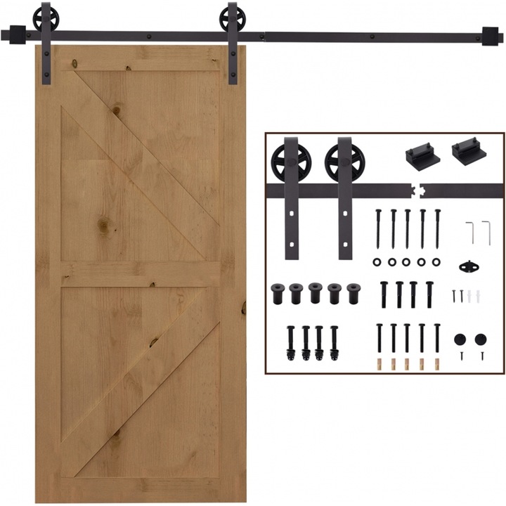 Set accesorii usi HOMCOM, 183cm, suport 100kg, negru