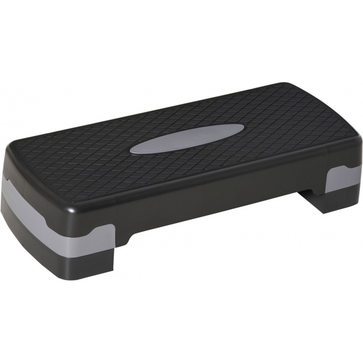 Stepper Aerobic HOMCOM, 2 Epipedon, 10-15cm, Antiolisthetiko, Negru