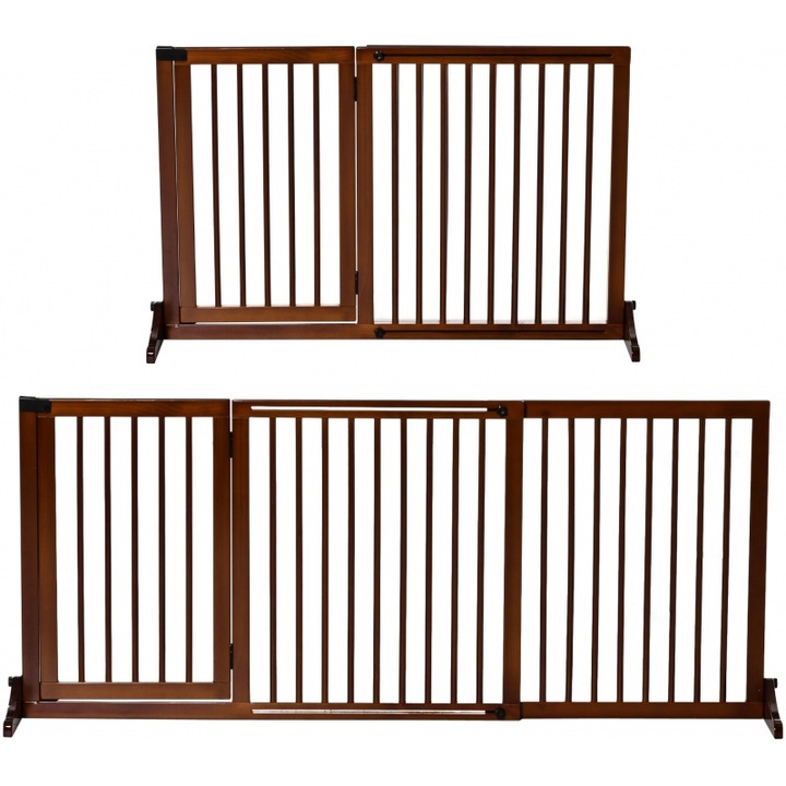 Separator de usa pentru caini, PawHut, diachoristiko, 113-166x36x71cm, din lemn, cu usa