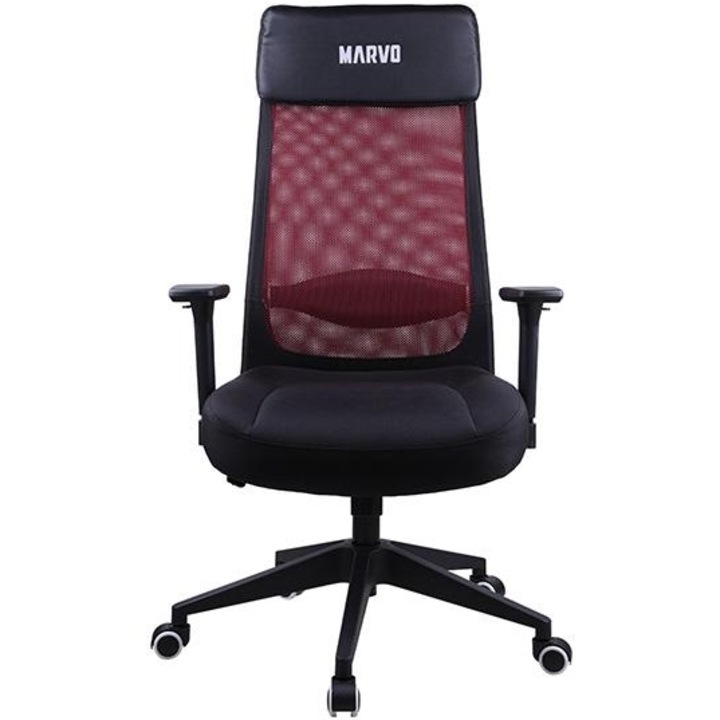 Scaun birou Marvo MAXIMUS, negru/rosu