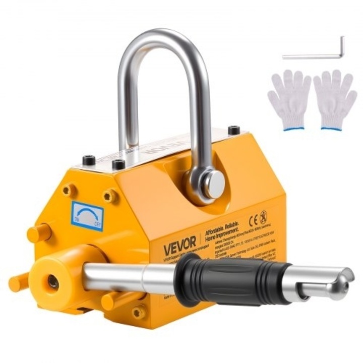 Magnet pentru ridicat VEVOR, capacitate 400 kg, neodim N42, utilizare in constructii, pentru placi metalice