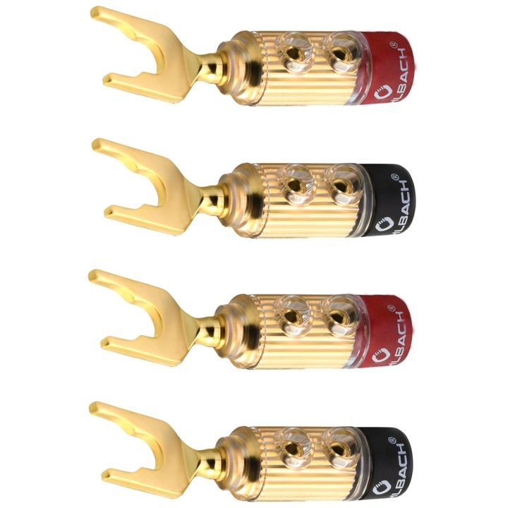 Conector cablu Oehlbach Fusion Lug pentru difuzoare, aurit, set de 4