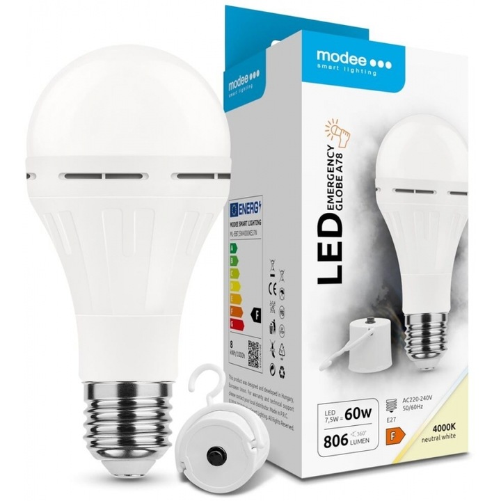 Bec LED, Modee Sphairike, A78, 7,5W, E27, 4000K, 806lm