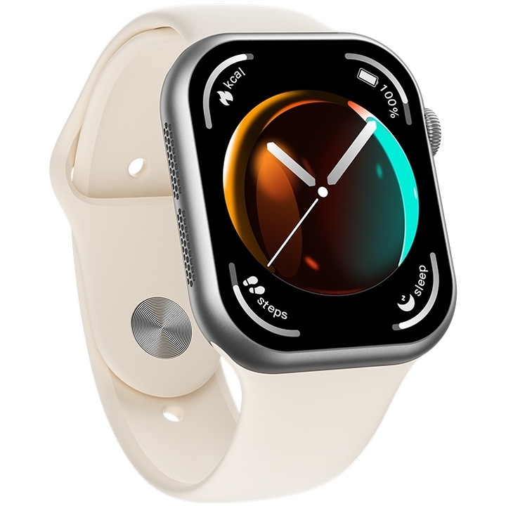 Ceas inteligent, WK, Argintiu/Bej, WH-08