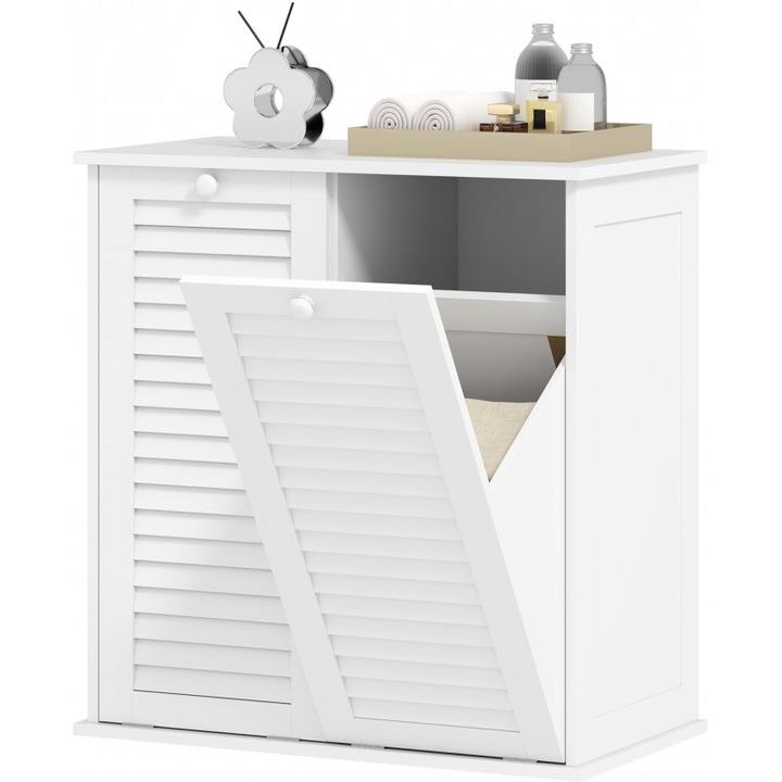 Dulap, HOMCOM, 2 usi, 2 rafturi, 70x38x73 cm, Alb