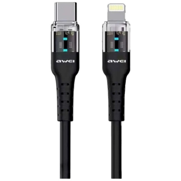 Cablu de date, Awei, Type-C la Lightning, 20W, 1m