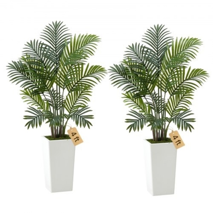Plante artificiale, VEVOR, Phoinikas Areca 1219 mm, 2 temachia, interior/exterior