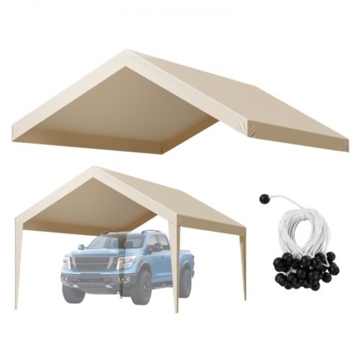 Carport VEVOR, 3,6x6m, antistatice, rezistent la raze UV, culoare gri