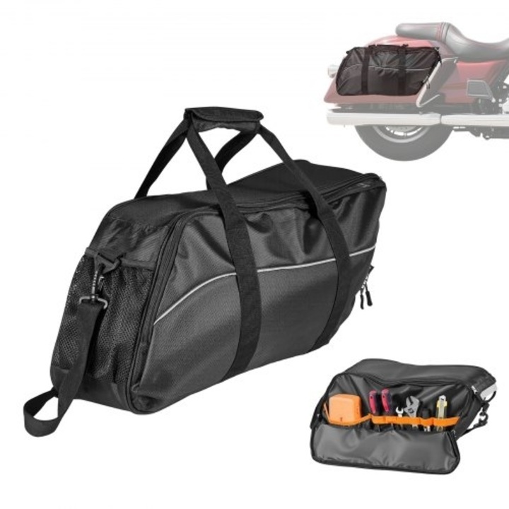 Geanta organizatoare moto VEVOR, 18L, compatibila cu Harley Davidson 1993-2022, Road/Street Glide/Electra Glide/Road King