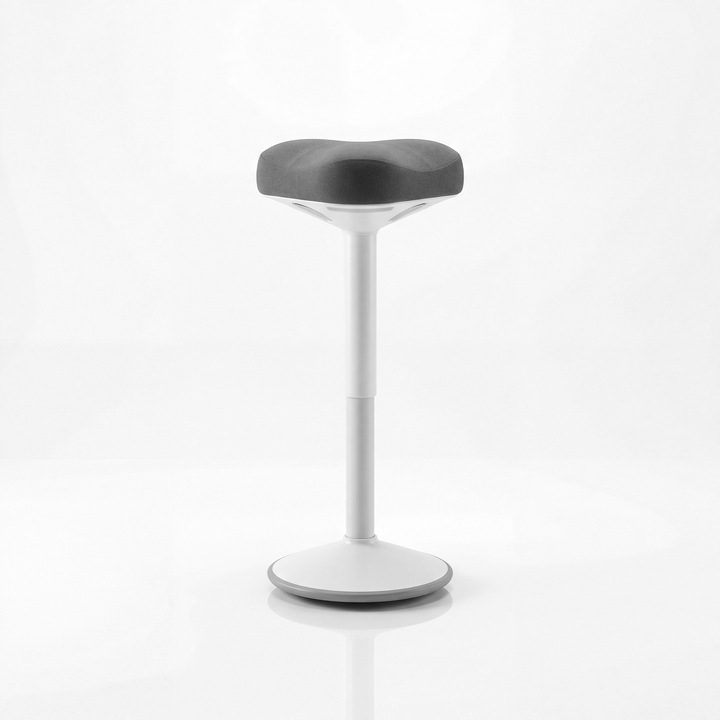 Scaun de birou Jan Nowak, alb-gri inchis, inaltime reglabila 580-830 mm, design minimalist